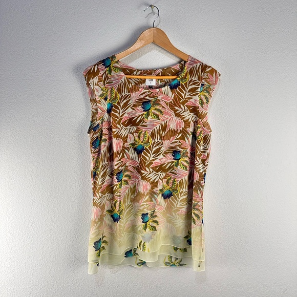 CAbi Tops - Cabi Parlor Tropical Print Top Sz M‎